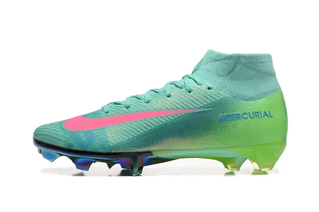 Nike Mercurial উঁচু কাটা ইরিডিসেন্ট টিল গ্রিন পিঙ্ক ফার্ম-গ্রাউন্ড ফুটবল জুতো 10