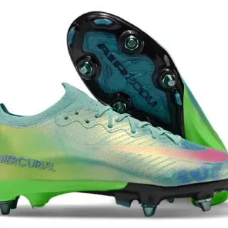 Nike Mercurial Multicolor Green Low-Cut Knit Upper Iridescent Gradient Finish Firm-Ground Soccer Shoes