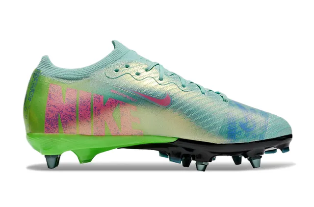 Nike Mercurial Multicolor Green Low-Cut Knit Upper Iridescent Gradient Finish Firm-Ground Soccer Shoes 7