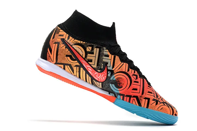 Nike Mercurial Rose Noir Maille Supérieure Col Haut Chaussures de Football Indoor 2