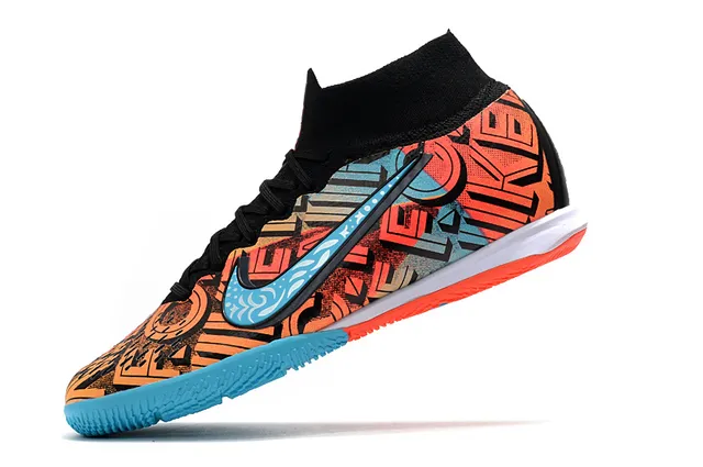 Nike Mercurial Rose Noir Maille Supérieure Col Haut Chaussures de Football Indoor 3