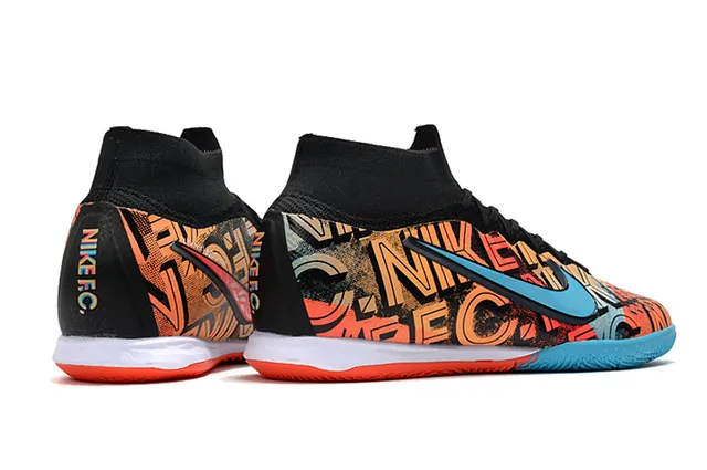 Nike Mercurial Rose Noir Maille Supérieure Col Haut Chaussures de Football Indoor 5