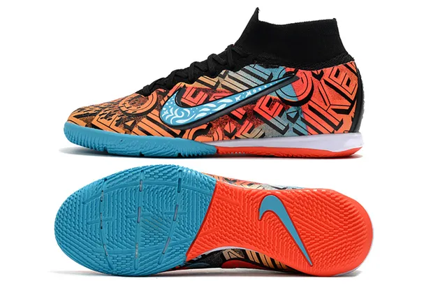 Nike Mercurial Rose Noir Maille Supérieure Col Haut Chaussures de Football Indoor 7