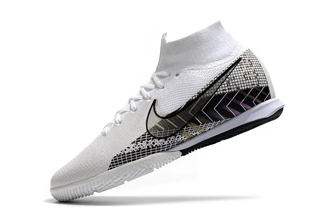 Nike Mercurial Rose Noir Maille Supérieure Col Haut Chaussures de Football Indoor 10