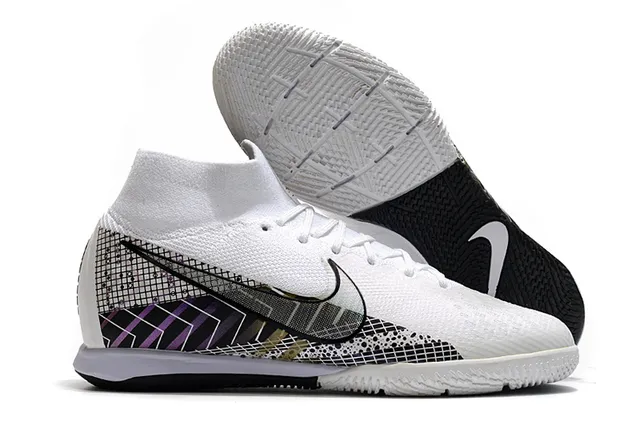 Nike Mercurial Rose Noir Maille Supérieure Col Haut Chaussures de Football Indoor 13