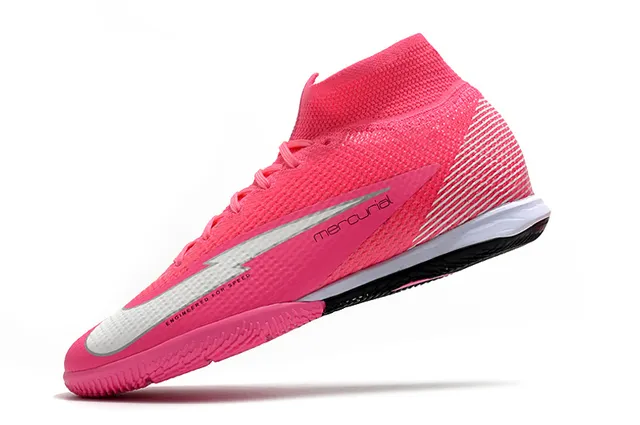 Nike Mercurial Rose Noir Maille Supérieure Col Haut Chaussures de Football Indoor 17