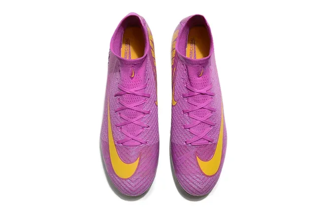 Nike Mercurial أحذية كرة القدم أرجواني أصفر upper نسيج متلألئ لوحة سول هولوغرافي Firm-Ground 2