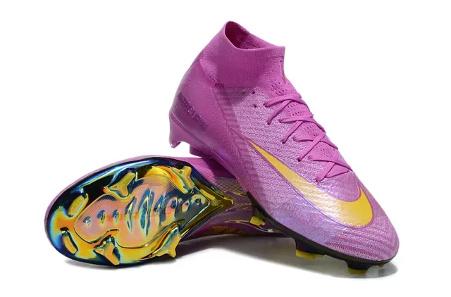 Nike Mercurial أحذية كرة القدم أرجواني أصفر upper نسيج متلألئ لوحة سول هولوغرافي Firm-Ground 3