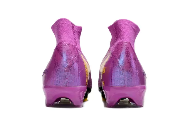 Nike Mercurial أحذية كرة القدم أرجواني أصفر upper نسيج متلألئ لوحة سول هولوغرافي Firm-Ground 4