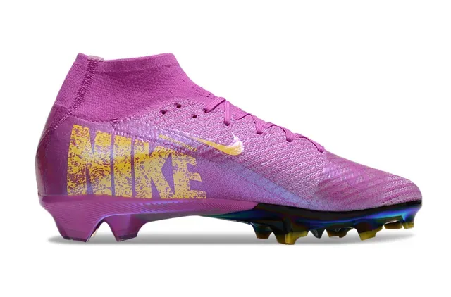 Nike Mercurial أحذية كرة القدم أرجواني أصفر upper نسيج متلألئ لوحة سول هولوغرافي Firm-Ground 7