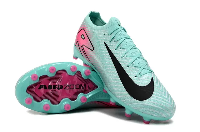 Nike Mercurial Vapor Bleu Rose Upper Tricoté Clous Moldés Surface Firme Chaussures de Football 3