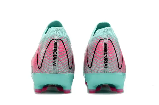 Nike Mercurial Vapor Bleu Rose Upper Tricoté Clous Moldés Surface Firme Chaussures de Football 4