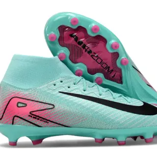 Nike Mercurial Vapor Blue Pink Knitted Sock-Fit Upper Firm-Ground Soccer Shoes