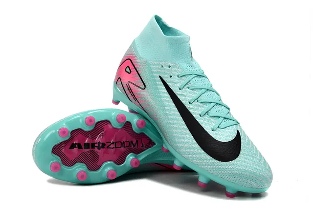 Nike Mercurial Vapor Blue Pink Knitted Sock-Fit Upper Firm-Ground Soccer Shoes 3