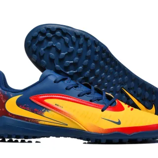 Nike Mercurial Vapor Azul Marino Amarillo De Corte Bajo Superior Sintético Clavos Moldurados Césped Zapatos De Fútbol
