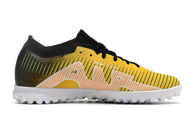 Nike Mercurial Vapor أصفر أسود Flyknit Upper Dynamic Fit Collar أحذية كرة القدم للعشب 5