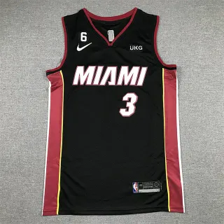 Nike Miami Heat Dwyane Wade Legacy Black Red Sleeveless Mesh V-Neck Collar Jersey