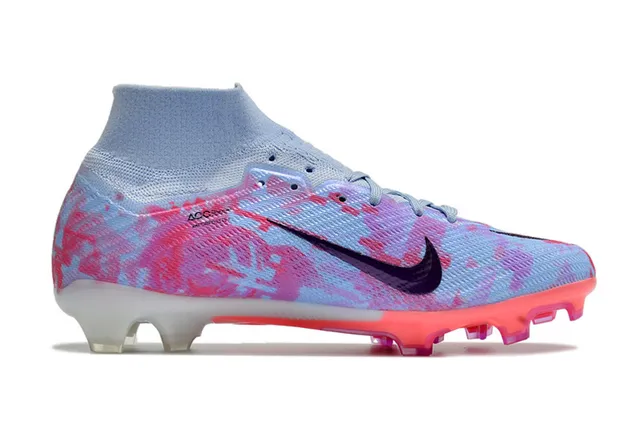 Nike Multicolor Pink High-Cut Flyknit Collar Abstract Print Firm-Ground Soccer Shoes 5