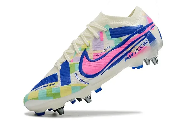 Nike أحذية كرة القدم متعددة الألوان وردية منخفضة القطعة صوفية الجزء العلوي مطبوع هندسي أرض صلبة 3