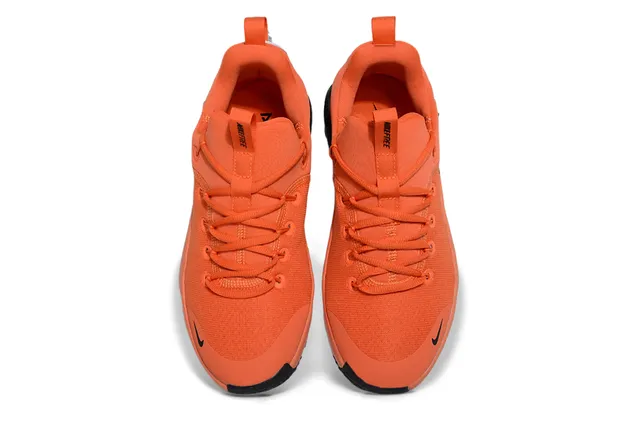 Nike Orange Black Knit Upper Segmented Rubber Outsole Lifestyle Sneakers 2