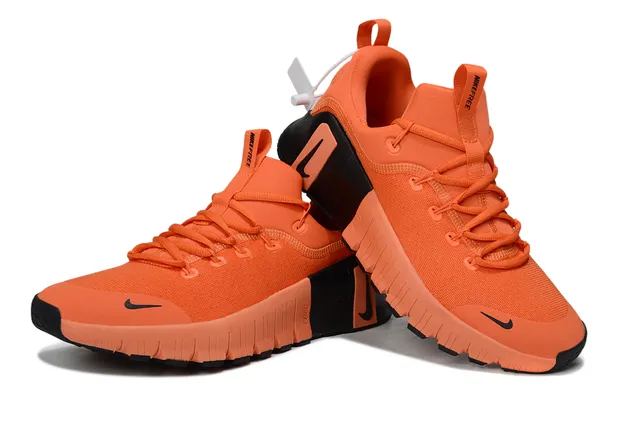 Nike Orange Black Knit Upper Segmented Rubber Outsole Lifestyle Sneakers 3