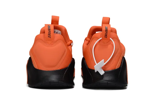 Nike Orange Black Knit Upper Segmented Rubber Outsole Lifestyle Sneakers 4