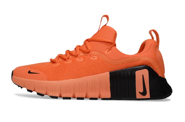 Nike Orange Black Knit Upper Segmented Rubber Outsole Lifestyle Sneakers 6