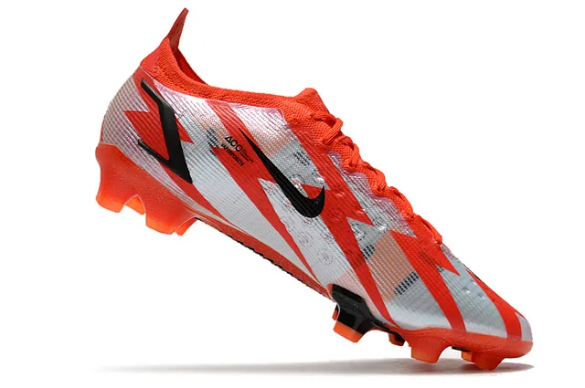Nike chaussures de football orange noir bas ajustement chaussette upper superpositions dynamiques chevron terrain ferme 4