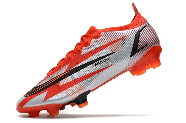 Nike chaussures de football orange noir bas ajustement chaussette upper superpositions dynamiques chevron terrain ferme 5
