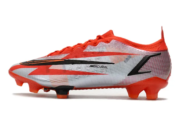 Nike chaussures de football orange noir bas ajustement chaussette upper superpositions dynamiques chevron terrain ferme 6