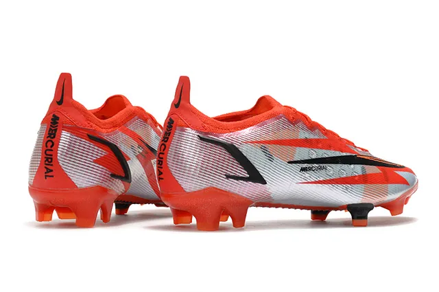 Nike chaussures de football orange noir bas ajustement chaussette upper superpositions dynamiques chevron terrain ferme 8