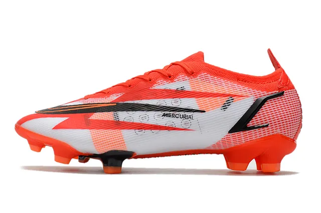 Nike chaussures de football orange noir bas ajustement chaussette upper superpositions dynamiques chevron terrain ferme 12