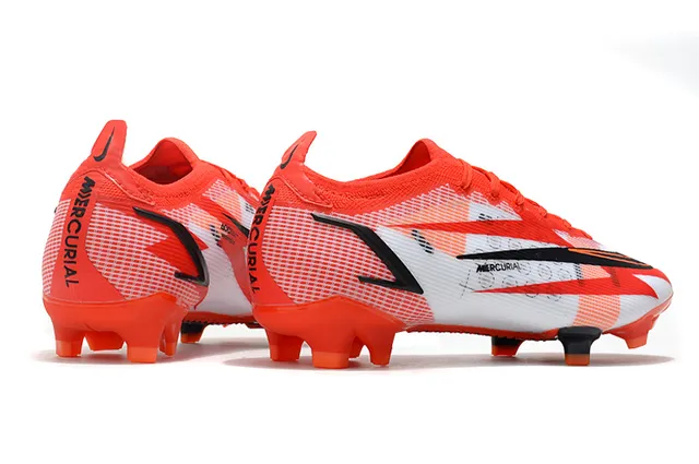 Nike chaussures de football orange noir bas ajustement chaussette upper superpositions dynamiques chevron terrain ferme 14