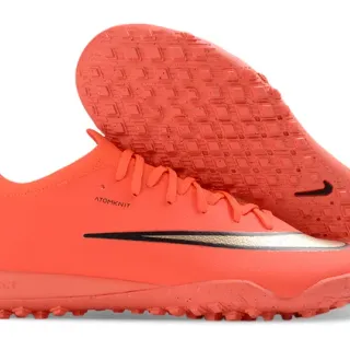 Nike Orange Gold Knit Upper Low-Cut Collar Turf Soccer Shoes