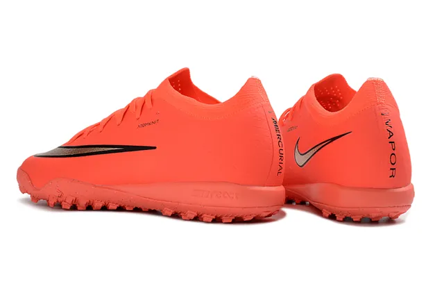 Nike Orange Gold Knit Upper Low-Cut Collar Turf Soccer Shoes 4