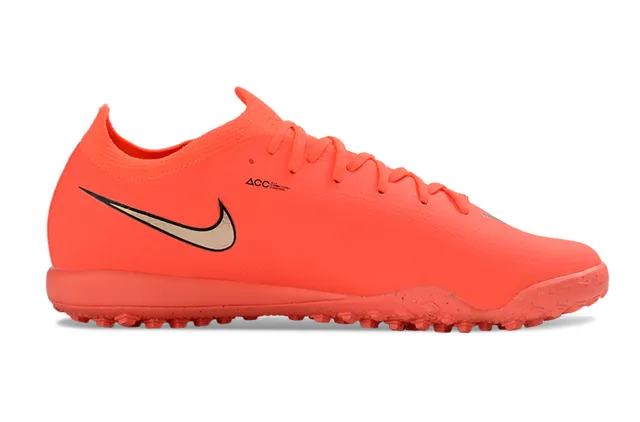 Nike Orange Gold Knit Upper Low-Cut Collar Turf Soccer Shoes 5