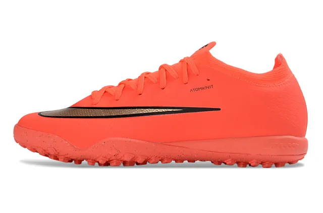 Nike Orange Gold Knit Upper Low-Cut Collar Turf Soccer Shoes 6