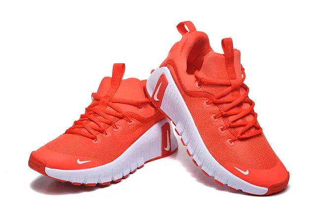 Nike Orange White Sculpted Ribbed Midsole Knit Upper Lifestyle Sneakers 3