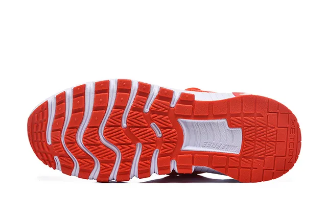 Nike Orange White Sculpted Ribbed Midsole Knit Upper Lifestyle Sneakers 5