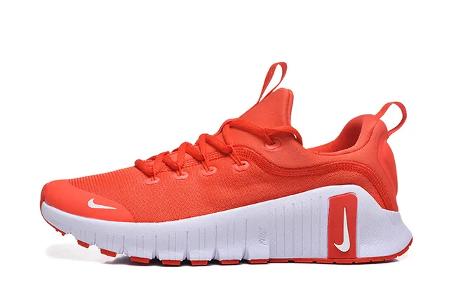 Nike Orange White Sculpted Ribbed Midsole Knit Upper Lifestyle Sneakers 6