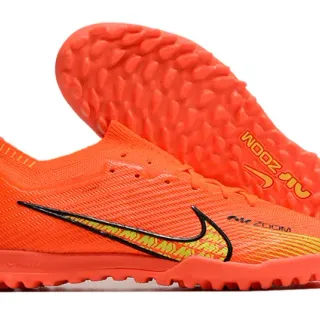 Nike Orange Yellow Knit Upper Dynamic Fit Collar Turf Soccer Shoes