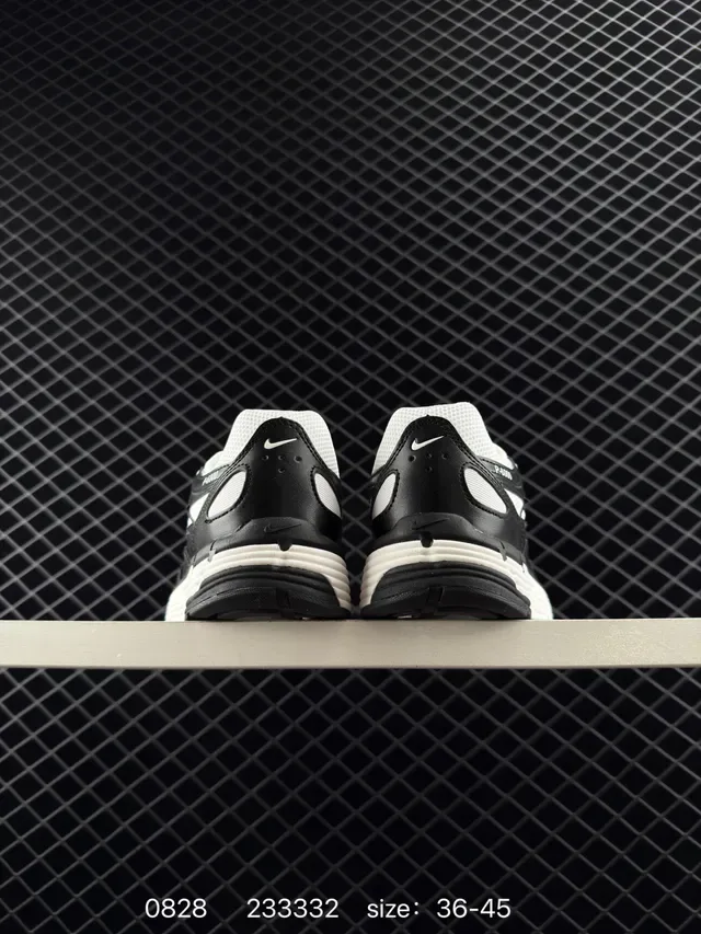 Nike P-6000 Black and White Mesh-and-Leather Lifestyle Sneakers 3