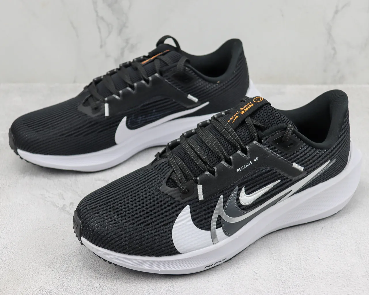 Nike Pegasus 40 Black White Running Shoes 4