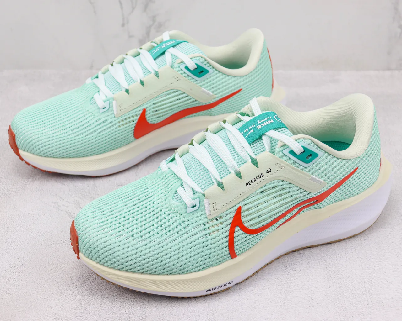 Nike Pegasus 40 Mint Green Red Running Shoes 4