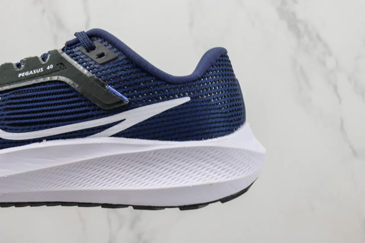 Nike Pegasus 40 Navy Blue White Running Shoes 7