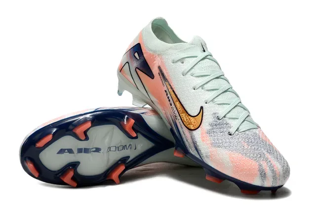 Nike Phantom GT Air Zoom Chaussures de football Blanc Pêche Marine Terrain ferme 4