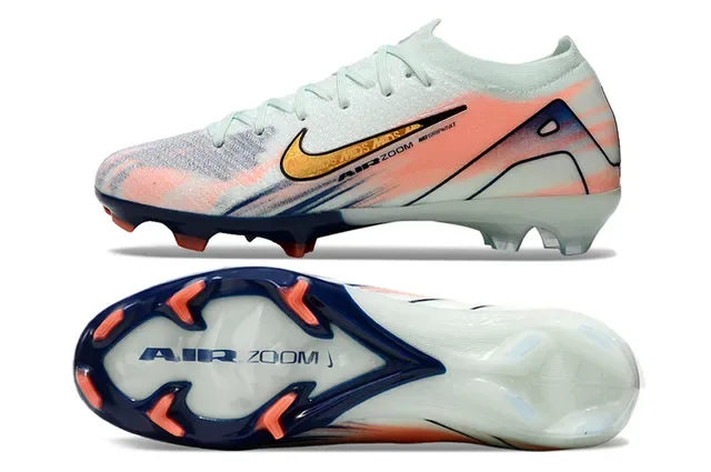 Nike Phantom GT Air Zoom Chaussures de football Blanc Pêche Marine Terrain ferme 6