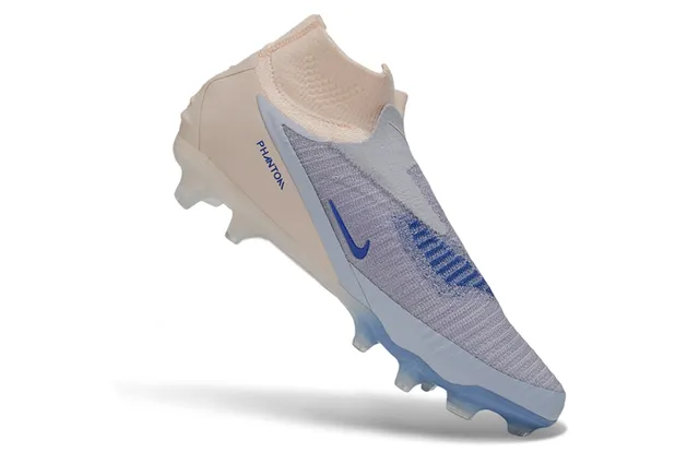 Nike Phantom GT Beige Blue Sock-Fit Collar Flyknit Upper Firm-Ground Soccer Shoes 11