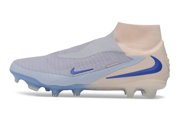 Nike Phantom GT Beige Blue Sock-Fit Collar Flyknit Upper Firm-Ground Soccer Shoes 17