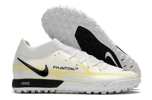 Nike Phantom GT Preto Dourado Colar Ajuste de Meia Faixa Metálica Gramado Sapatos de Futebol 12